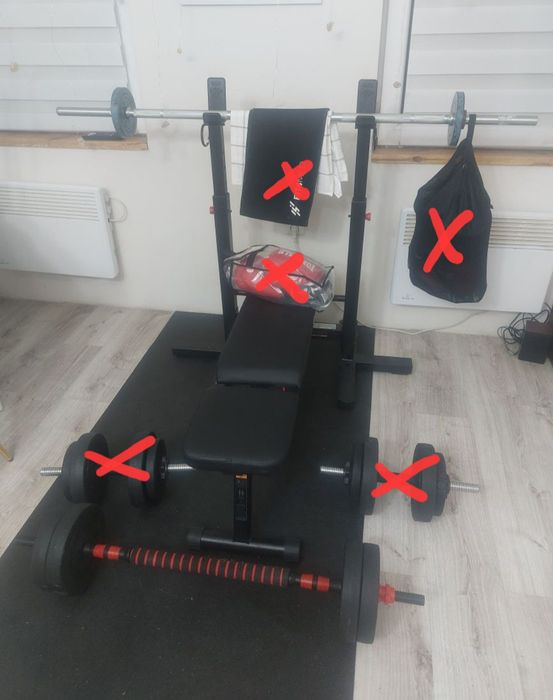 Siłownia ławeczka obciazenia gryf wyciag  3w 1