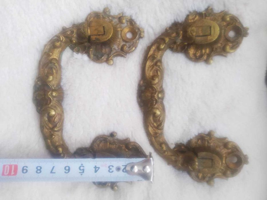 Комплект антикварных бронзовых ручек от пианино XIX века, оригинал