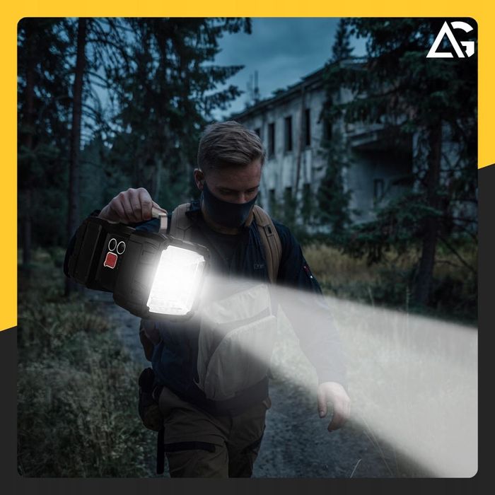 LATARKA LED Akumulatorowa Mocna Szperacz 7 TRYBÓW Powerbank CREE