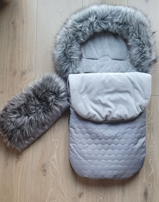 Zimowy śpiworek 4w1 Kizia Mizia z mufką szary