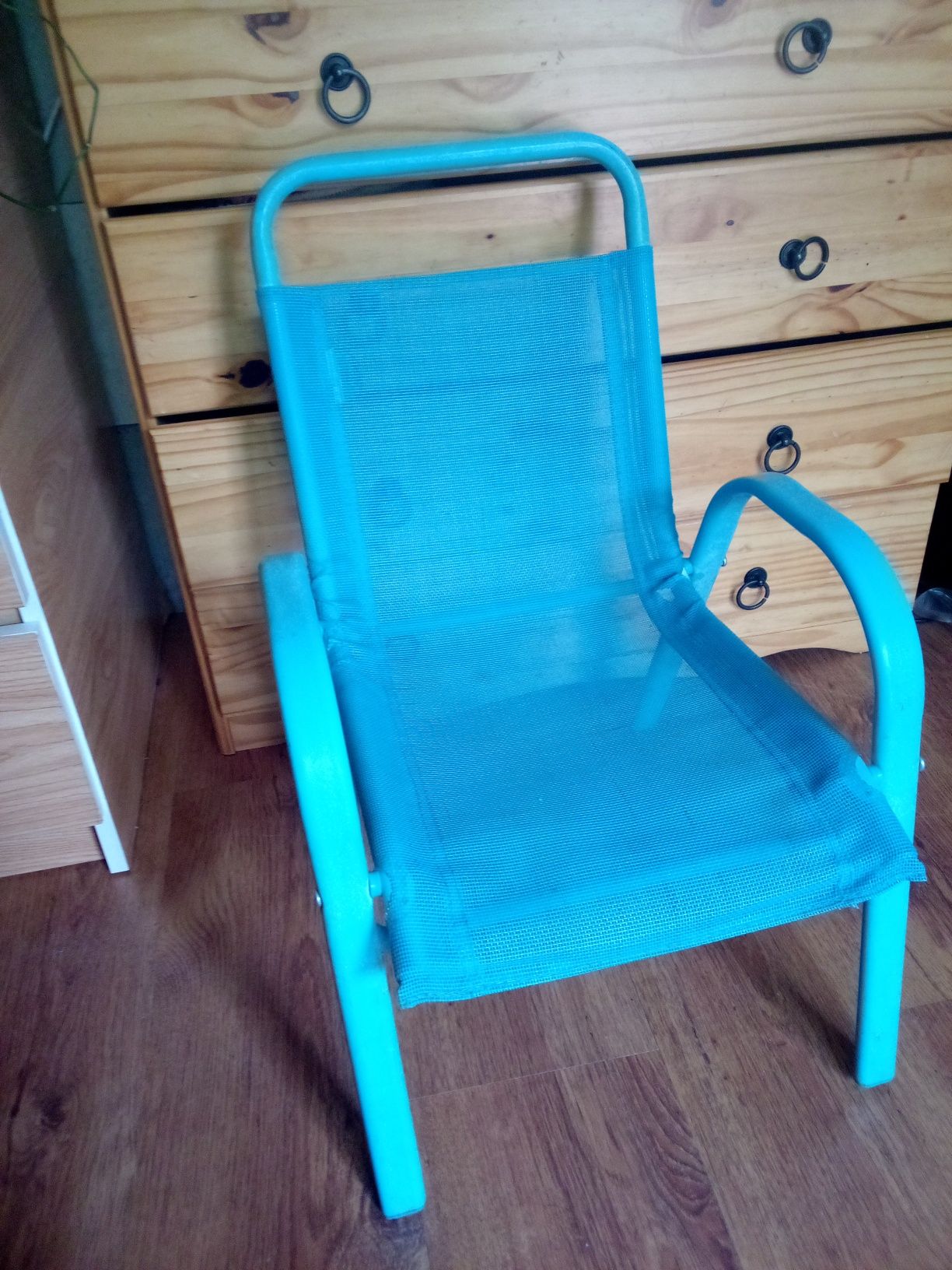 Krzesło ogrodowe tarasowe niebieskie dziecko