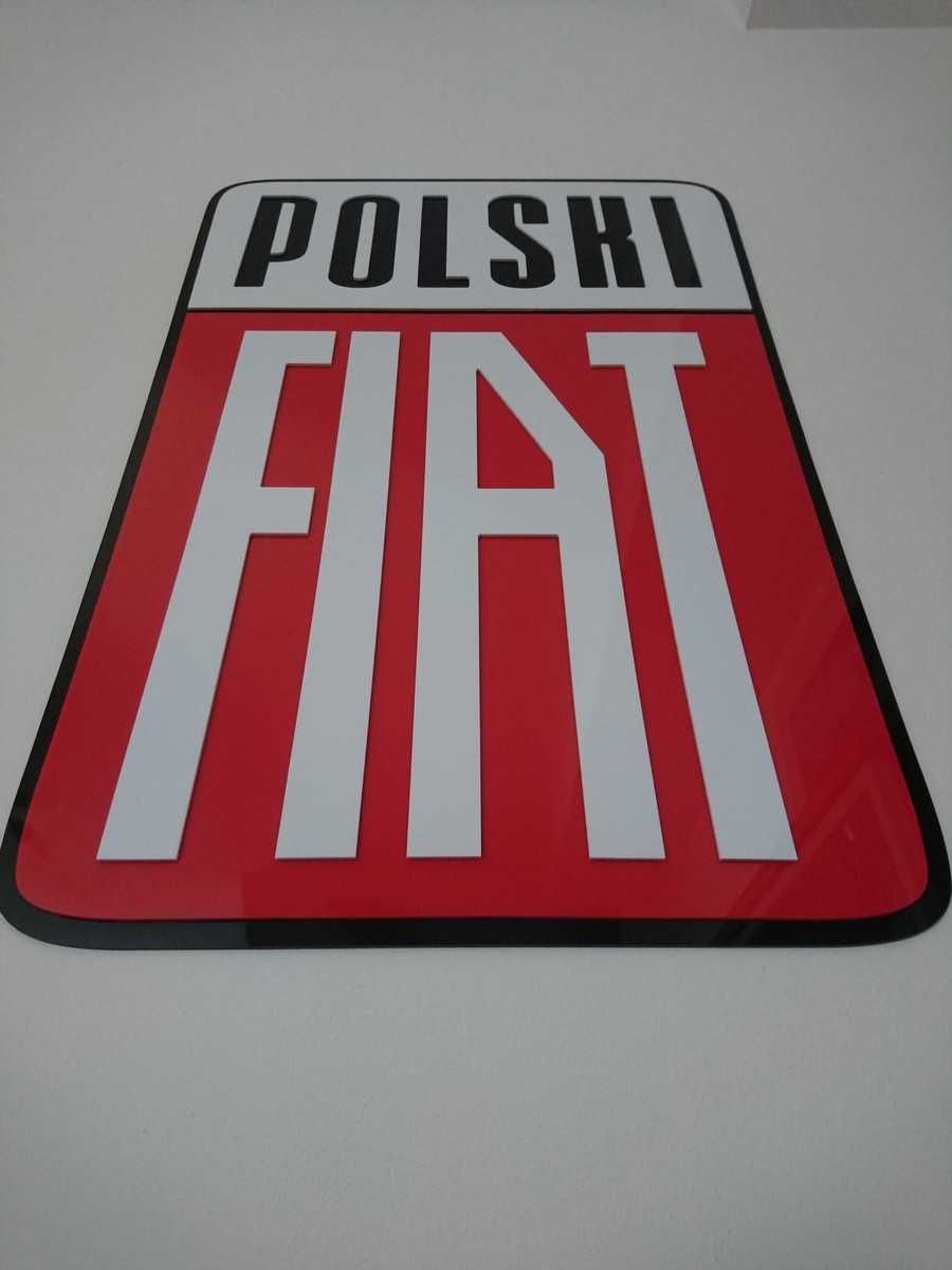 Logo szyld emblemat Polski Fiat do garażu pokoju na ścianę