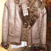Женская кожаная зимняя куртка