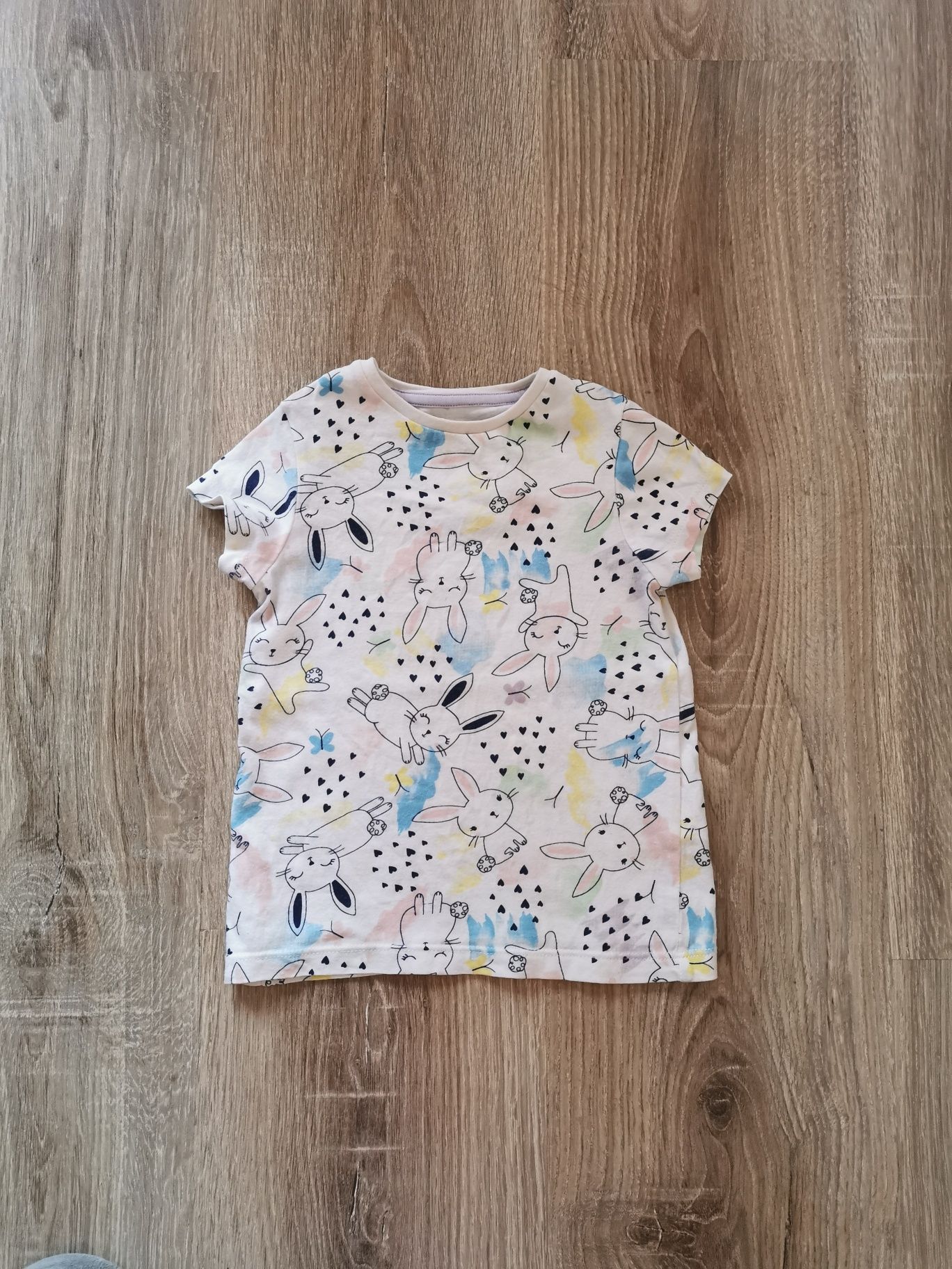 Bawełniana bluzka na krótki rękaw t-shirt F&F dziewczynka 86