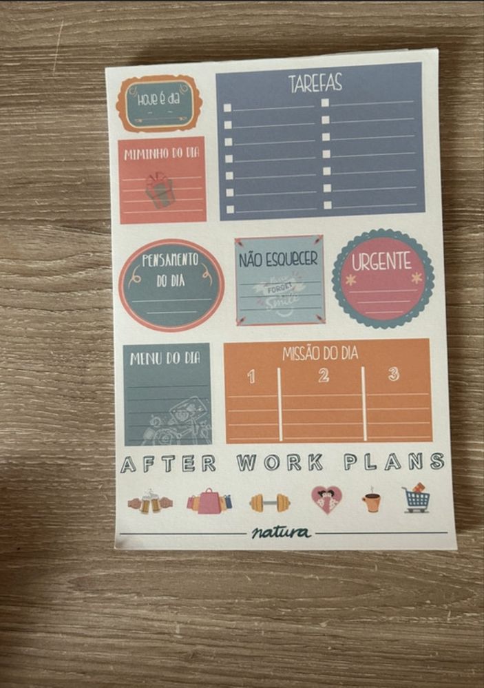 Calendário de organização diária