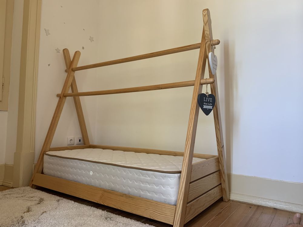 Cama Criança - Estilo Cabana Madeira maciça