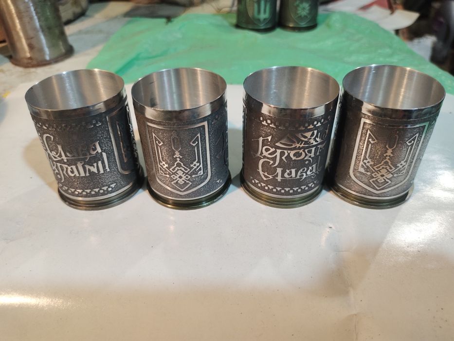 Чарки із гільз МК-19 калібру 40мм Боєкомплект на подарунок військовим