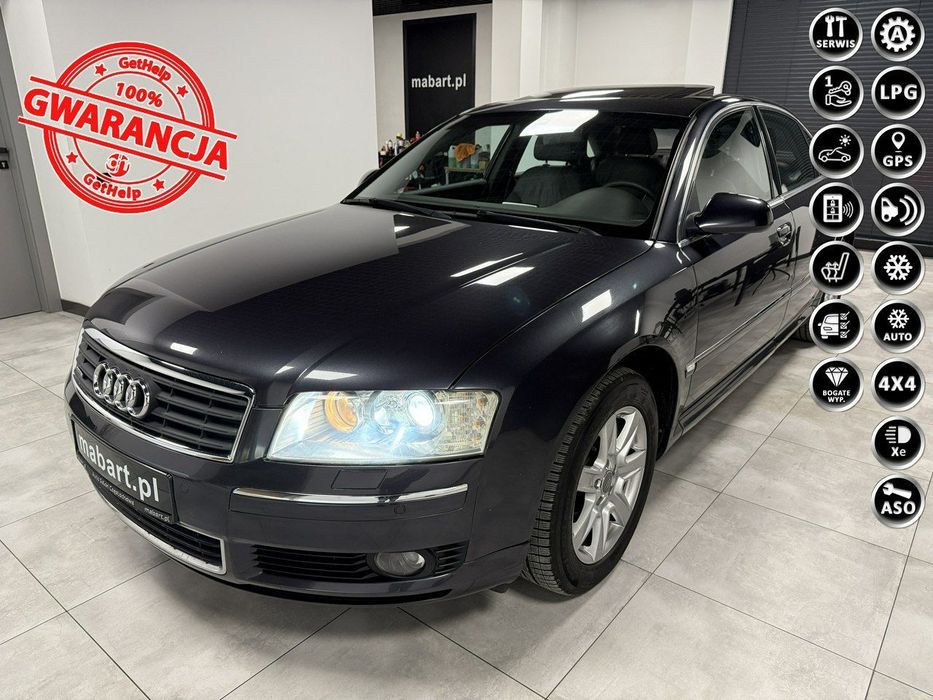 Audi A8 4.2 V8 MPI QUATTRO 334KM*Xenon*BOSE*KEYLESSGO na Odcisk*Solar Dach*