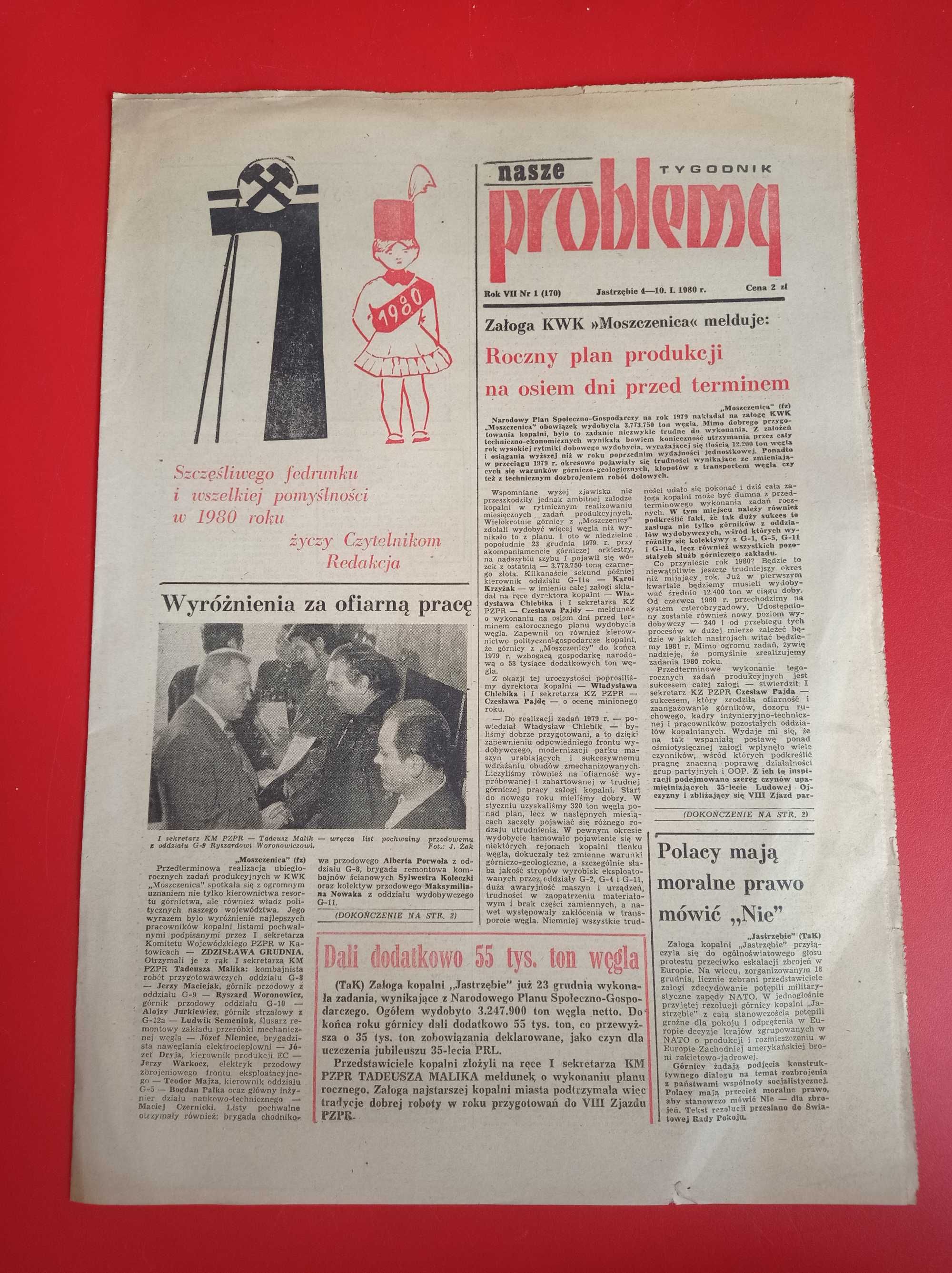 Nasze problemy, Jastrzębie, nr 1, 4-10 stycznia 1980
