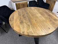 Piękny okrągły stół 120cm średnicy drzewo mango styl LOFT NOWY F-Vat