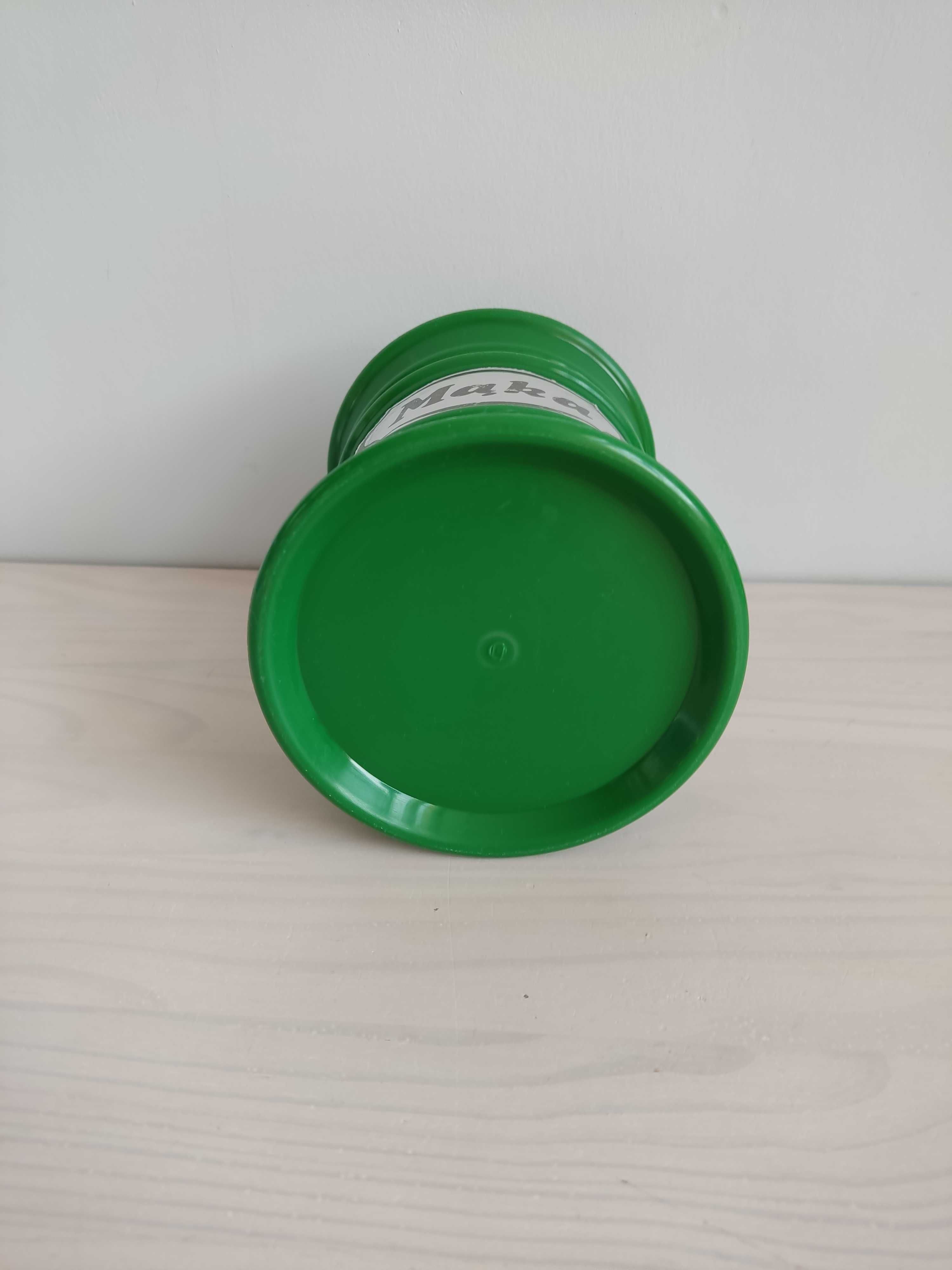 Pojemnik plastikowy zielony na mąkę PRL