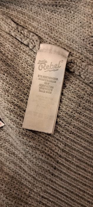 Sweter wizytowy, codzienny, szary, 6-12 msc, nowy