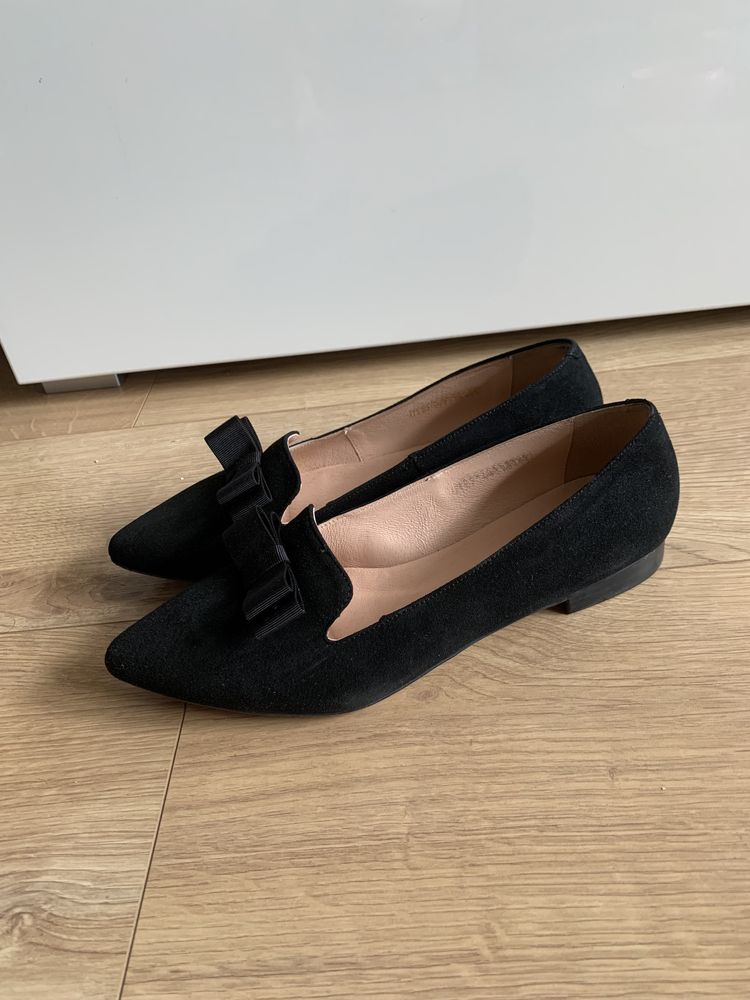 Baleriny buty lordsy czarne Badura basic