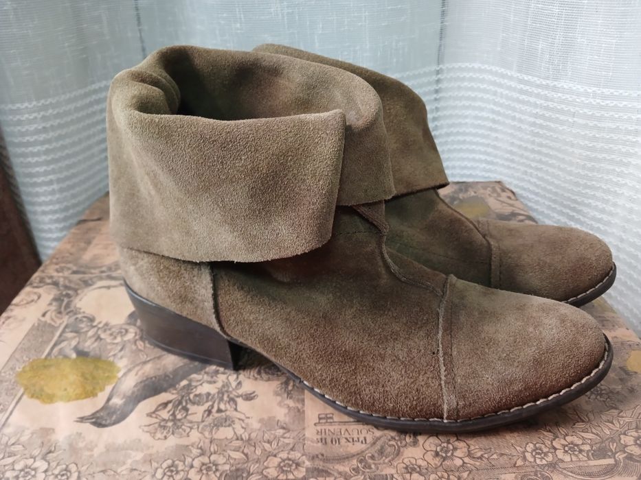 Жіночи чоботи натуральна замша (сапоги, ботинки, казахи)