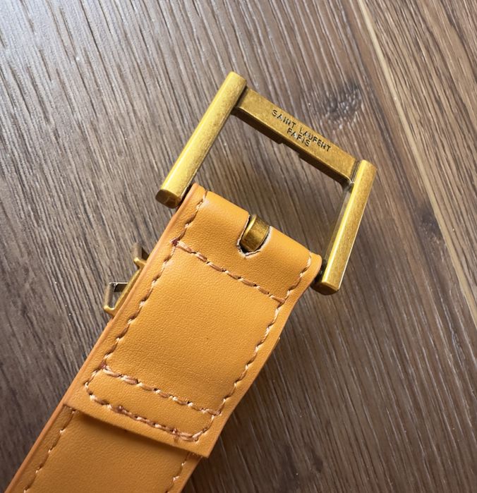 Pasek YSL brązowy rudy 100 cm