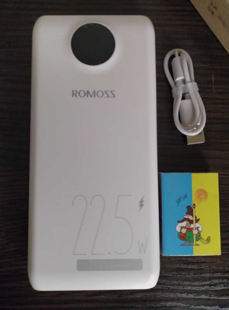 Повербанк  Power Bank Romoss 22.5W. 20000мАч.  Внешний аккумулятор.