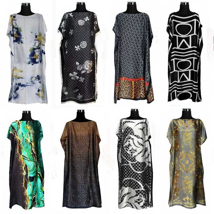 шелковое платье кимоно разные