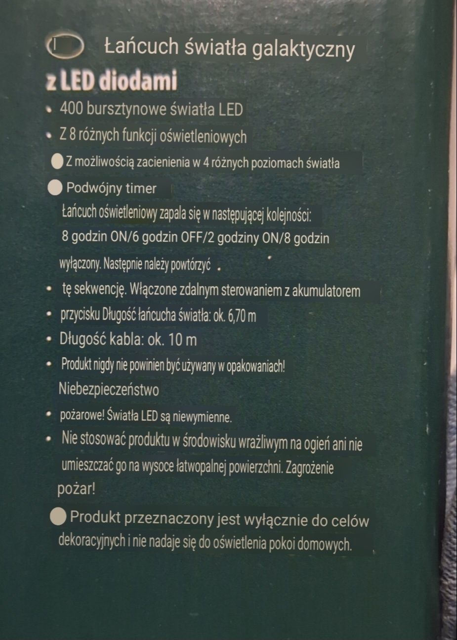 Lampki choinkowe Led 400szt. wewnętrzne i zewnętrzne pilot