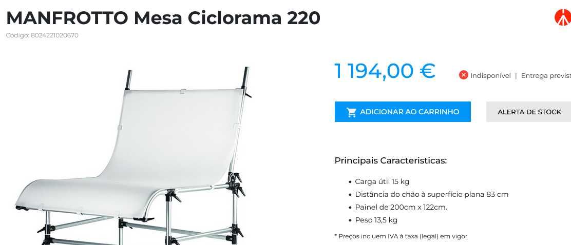 Mesa de fotografia com angulo regulavel para desocupar