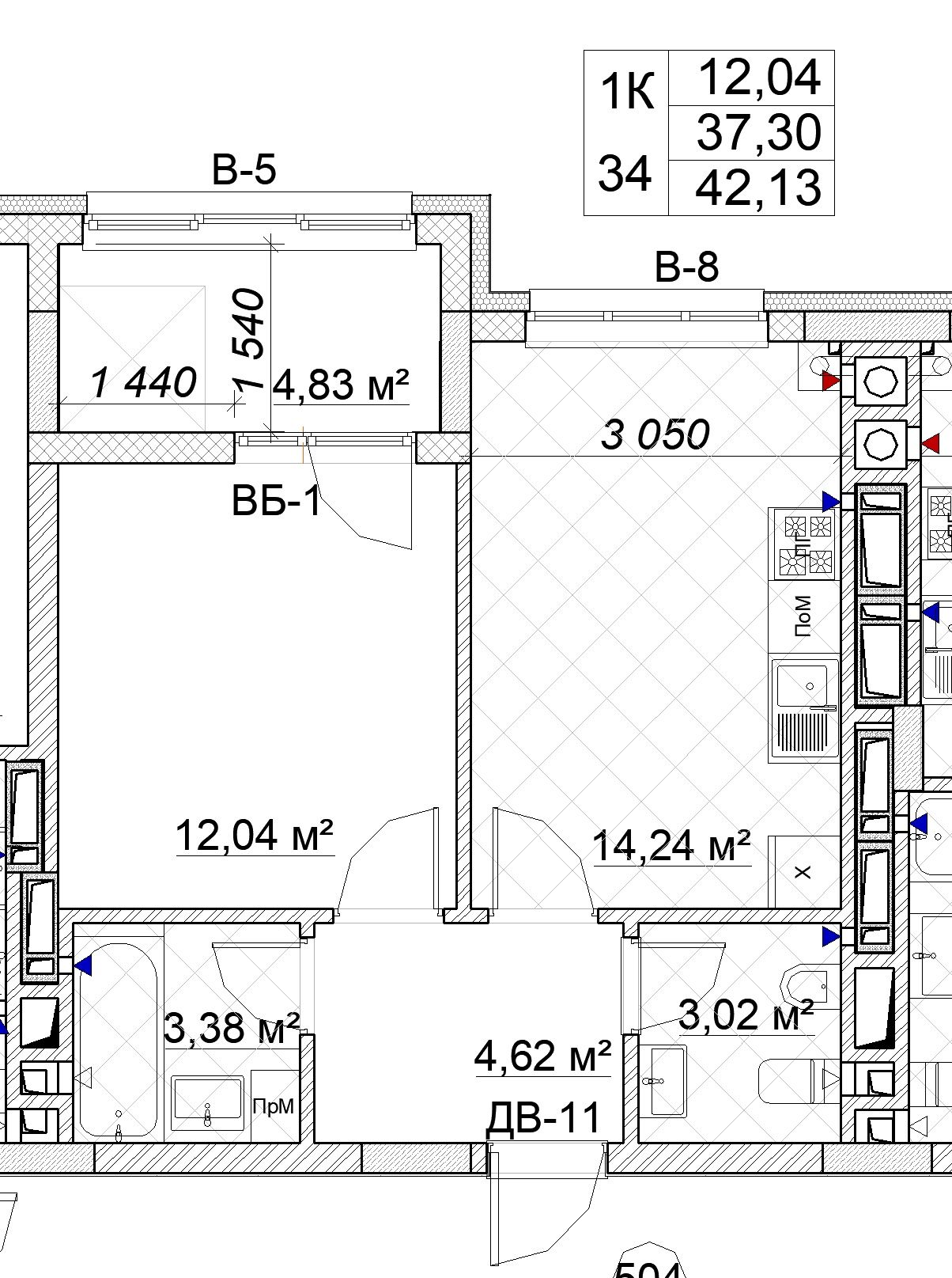 Продам 1-ну на Леваневського в новобуді