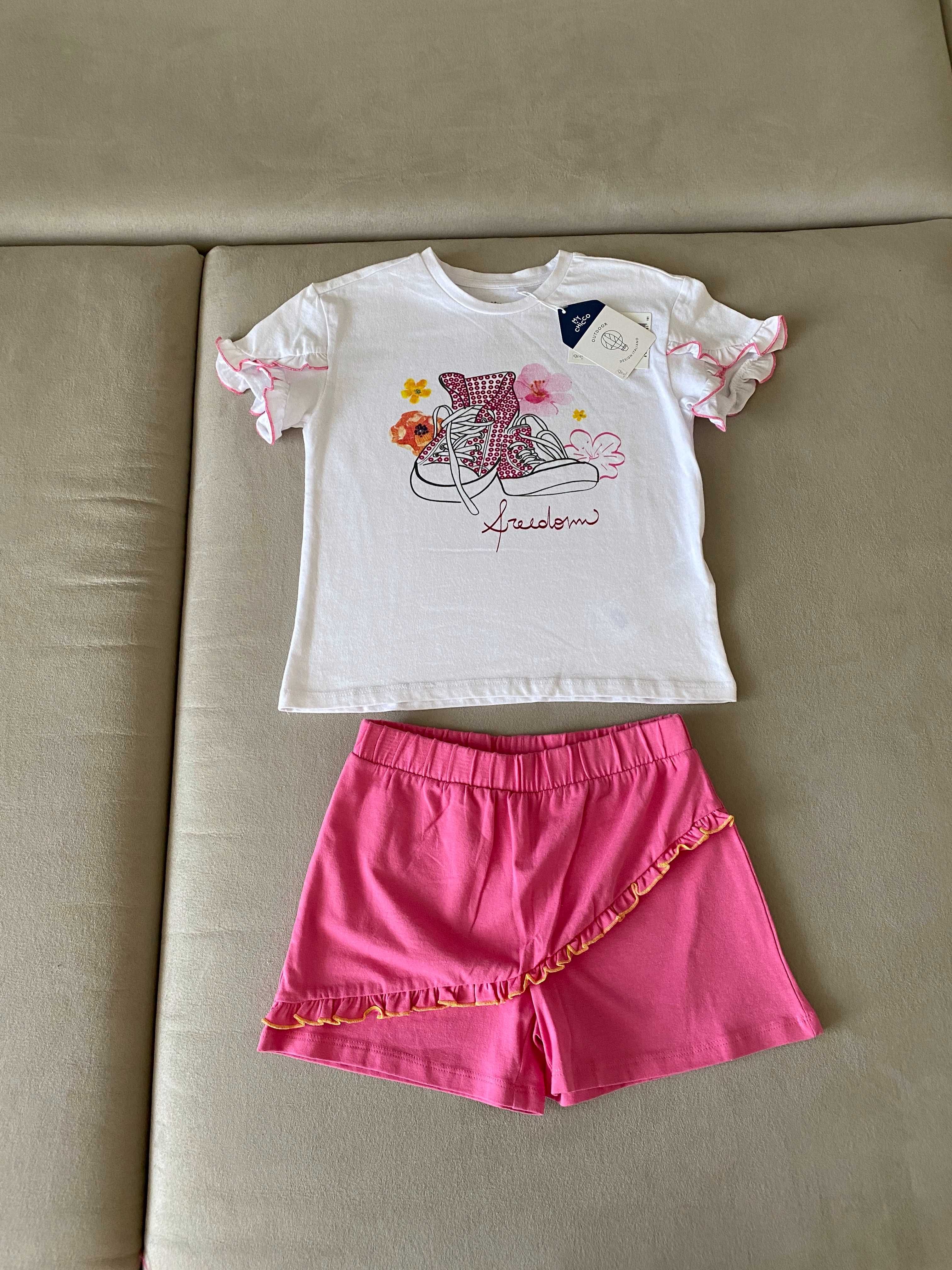 НОВИЙ Костюм для дівчинки Футболка і Шорти Chicco