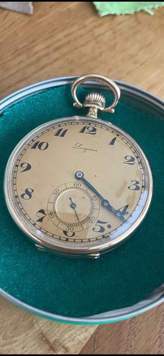 ZŁOTY (14K) zegarek kieszonkowy ** LONGINES **