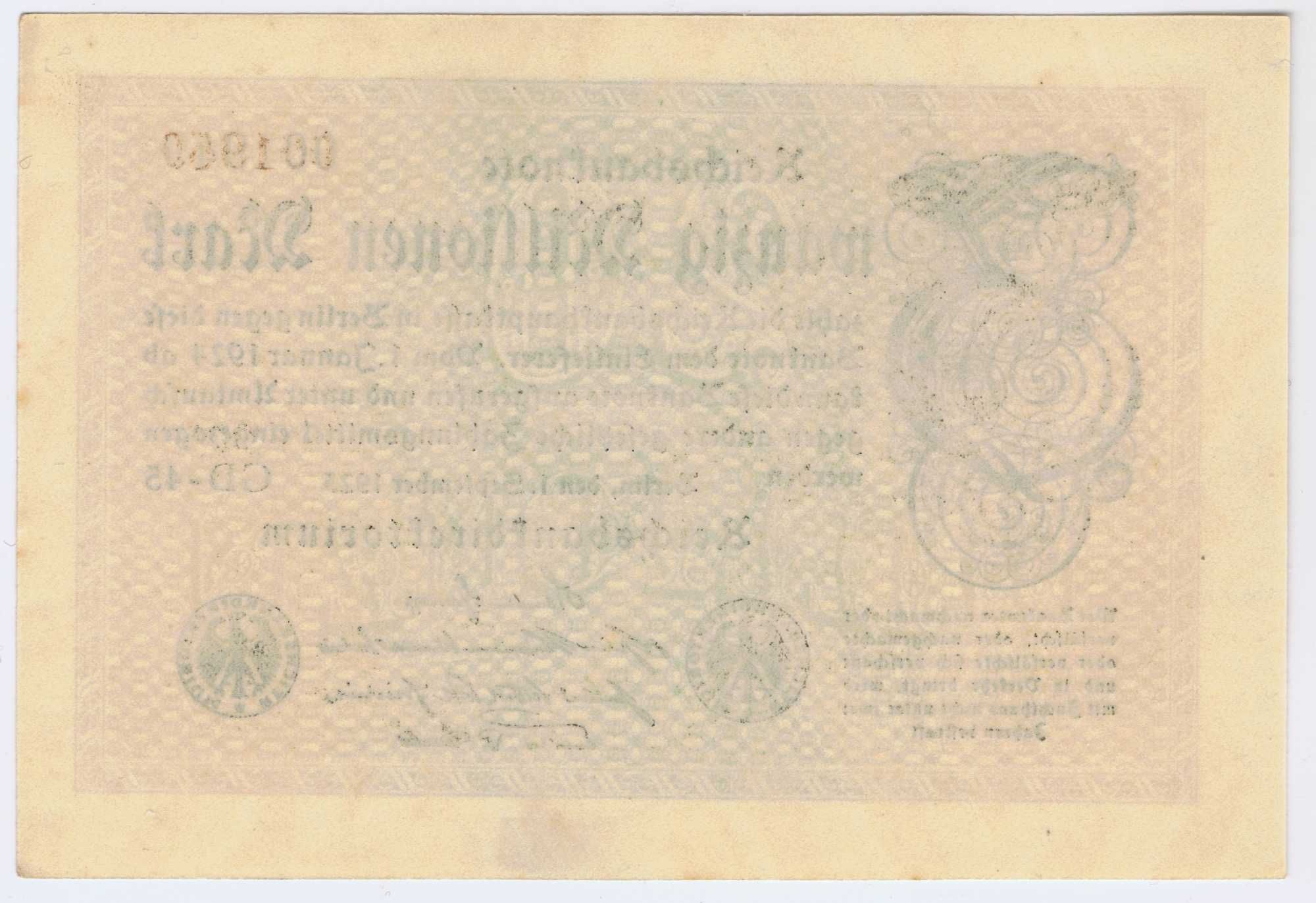 Banknot 20 milionów marek 1.09.1923 Niemcy