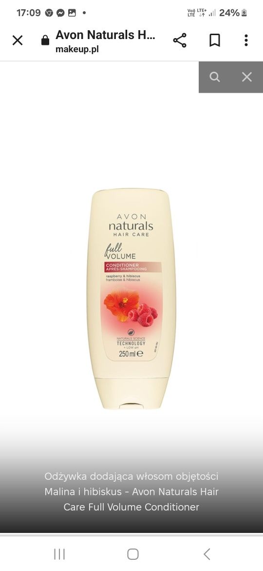 Avon odżywka dodającą objętości malina i hibiskus