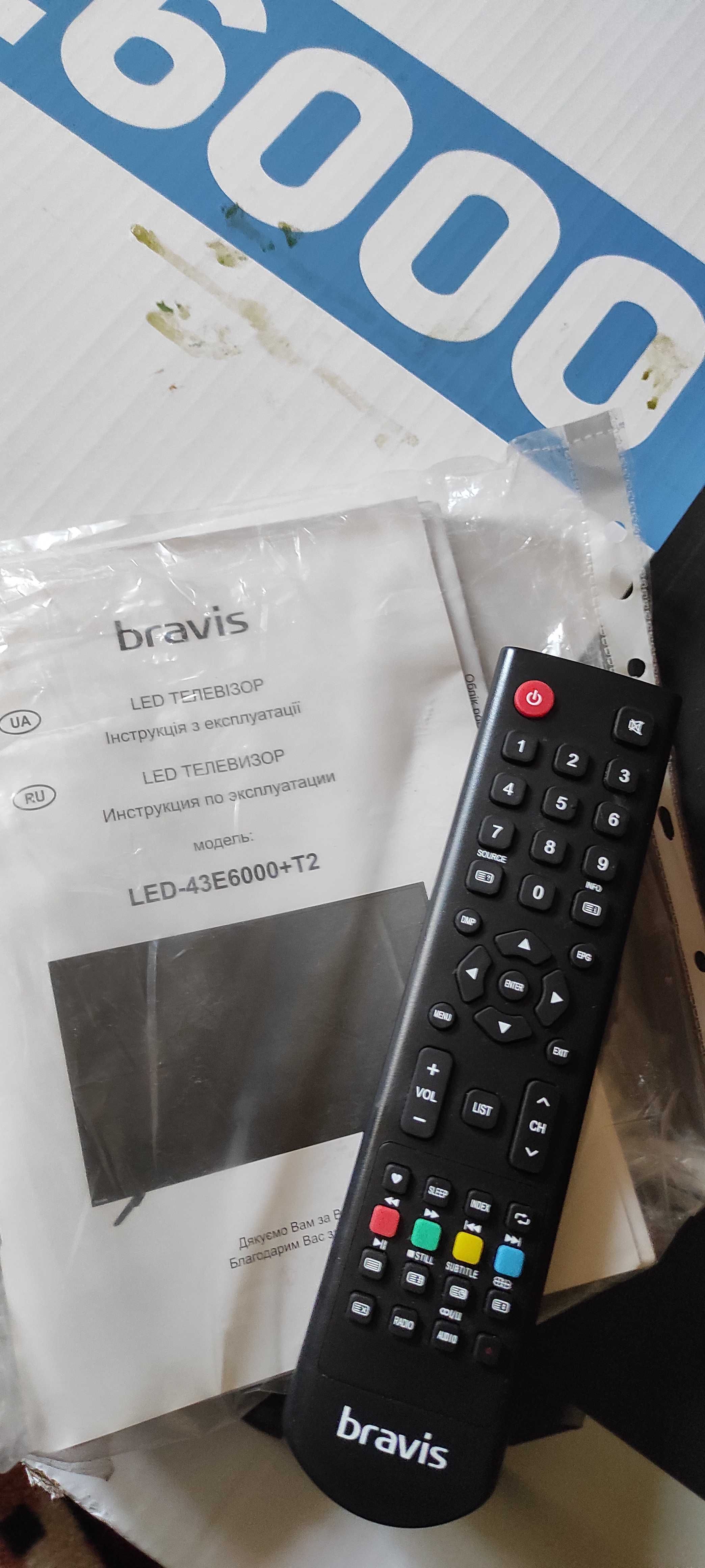 Телевизор Bravis LED-43E6000 + T2 Black