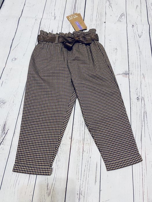 Клетчатые брюки для девочки, нарядные брюки детские gloria jeans