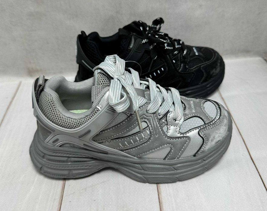 Дитячі кросівки стильні Paliament balenciaga сірі/чорні 32-37