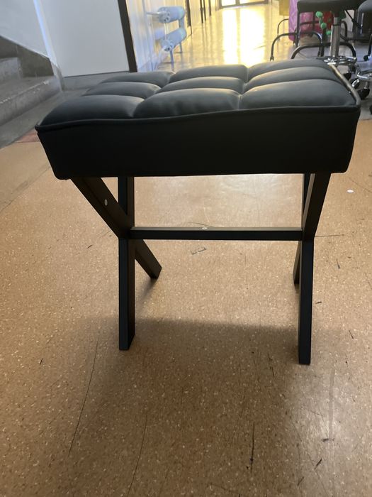 #Stołek#Skóra Czarna#NOWY#