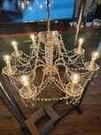 Lampa wisząca, żyrandol kryształowy, metal