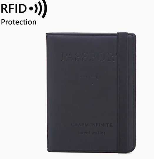 Porta Passaporte RFID - anti-roubo - Cor Preta - NOVO