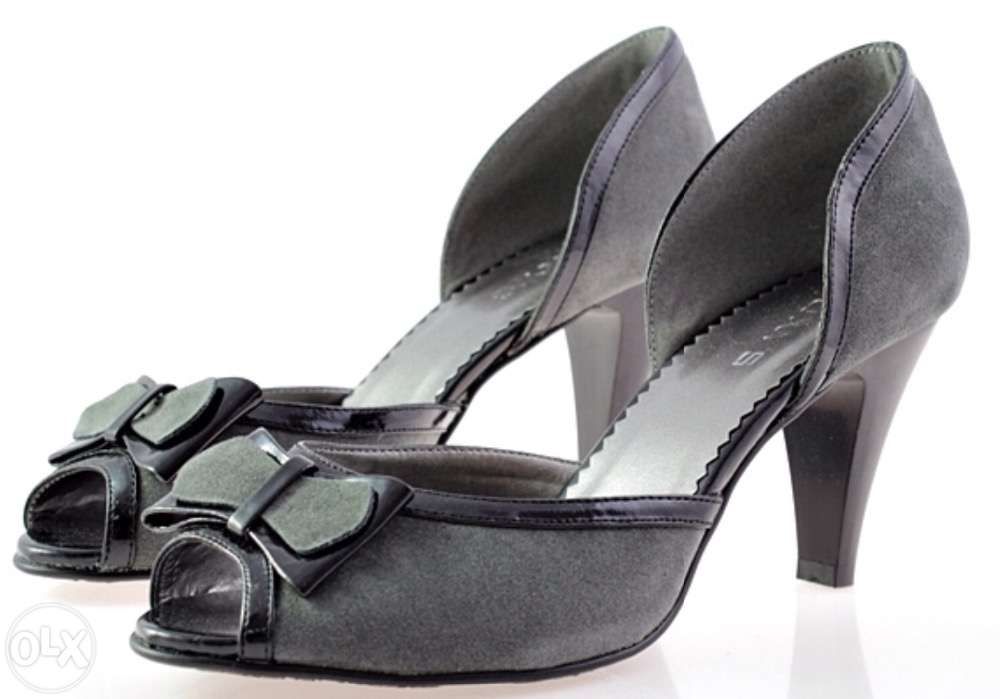 Piękne Szare czółenka, Szpilki R.39 Nowe