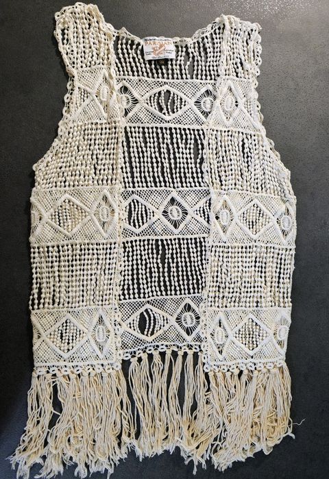 Жилетка ажурная кружевная М, накидка бохо,  кардиган