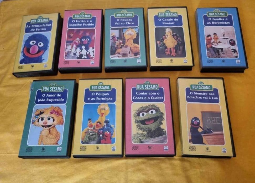 Cassetes VHS Antigas Rua Sesamo