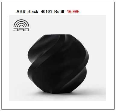 Filamento Bambulab ABS de 1,75mm com 1kg Refill (para impressoras 3D)