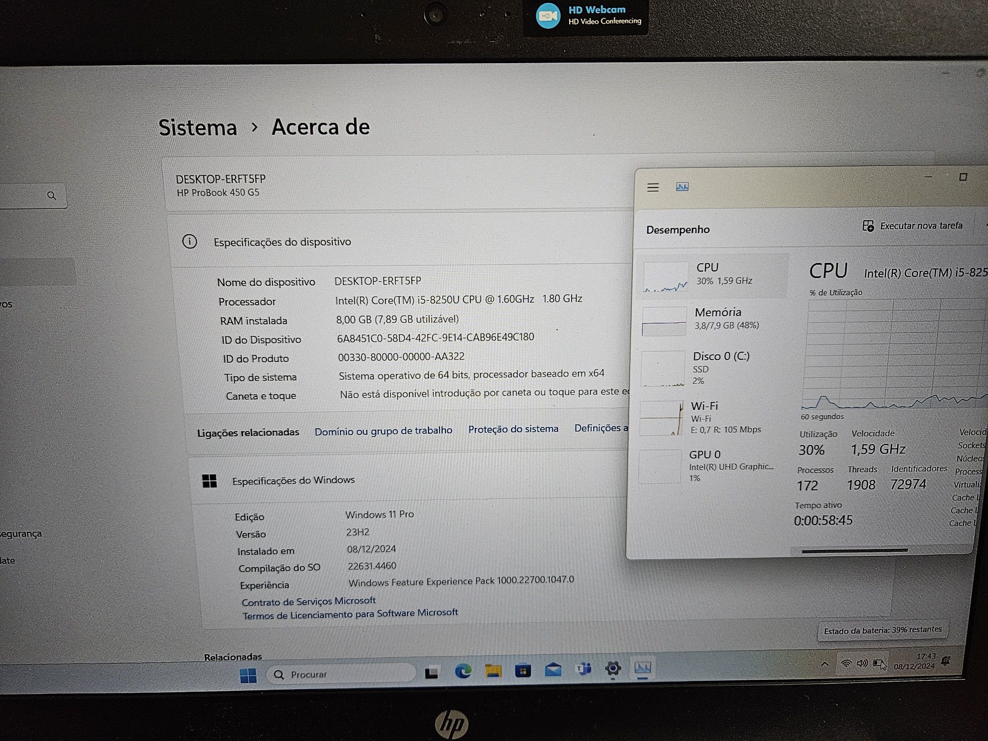 HP Probook 450 G5 impecável