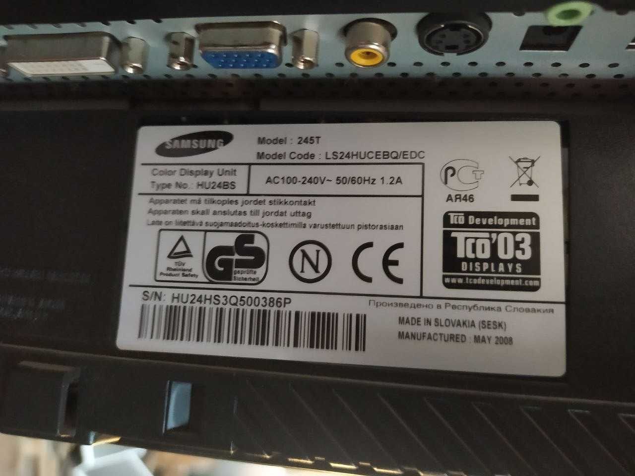 Samsung Syncmaster 245T LS24HUCEBQ Black