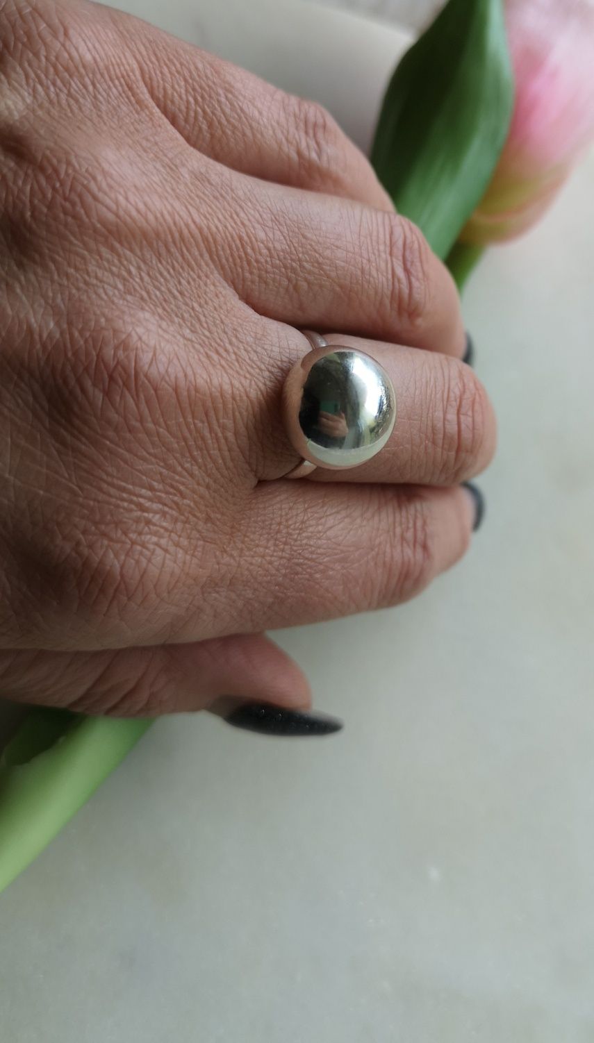 pierścionek kopułka srebro