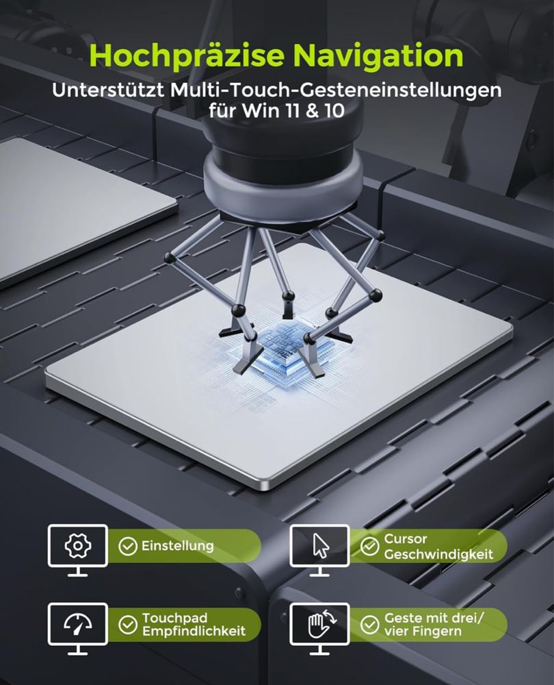 seenda Touchpad do komputera, zewnętrzny aluminiowy Multi-Touch