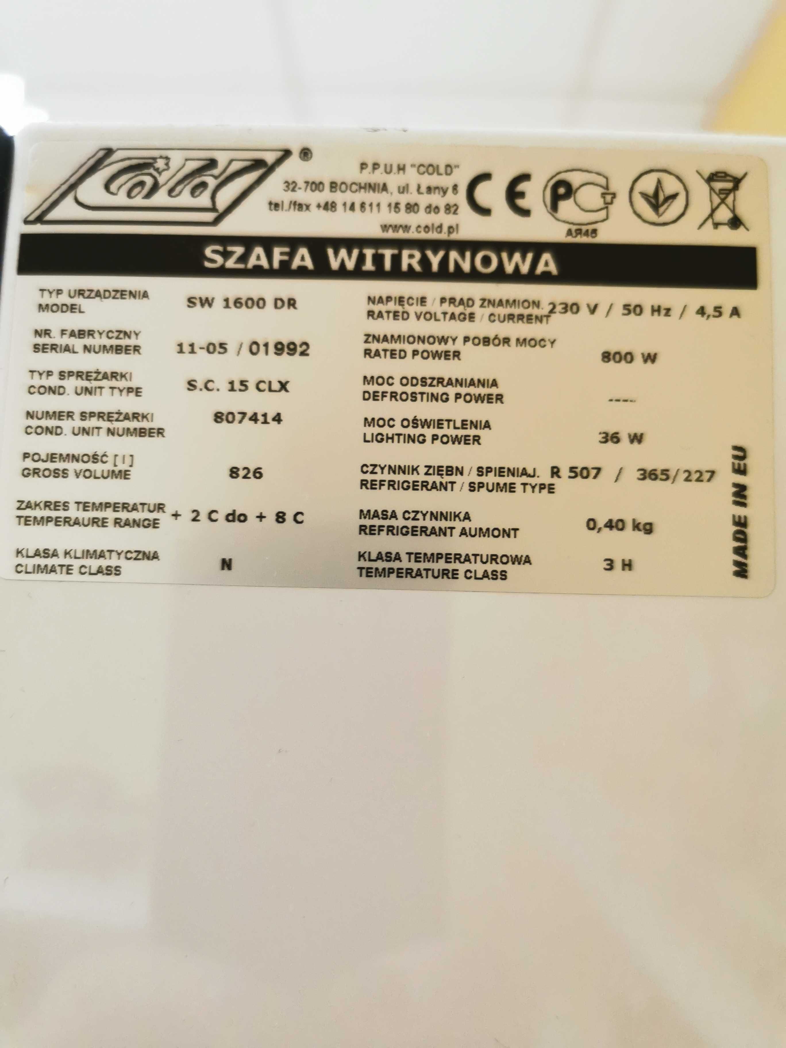 Szafa chłodnicza-witryna