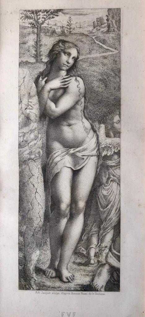 Gravura antiga representando Eva do pintor II Sodoma