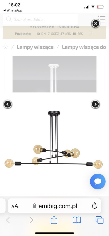 Lampa sufitowa nad stół loft  czarna oryginalny design
