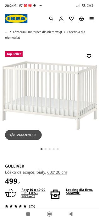 Łóżeczko Ikea Gulliver