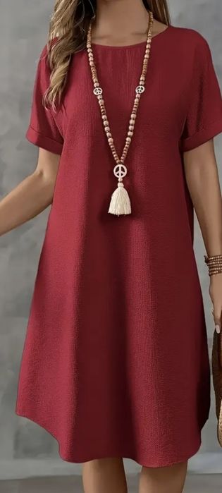 Платье Свободное цвет бордо