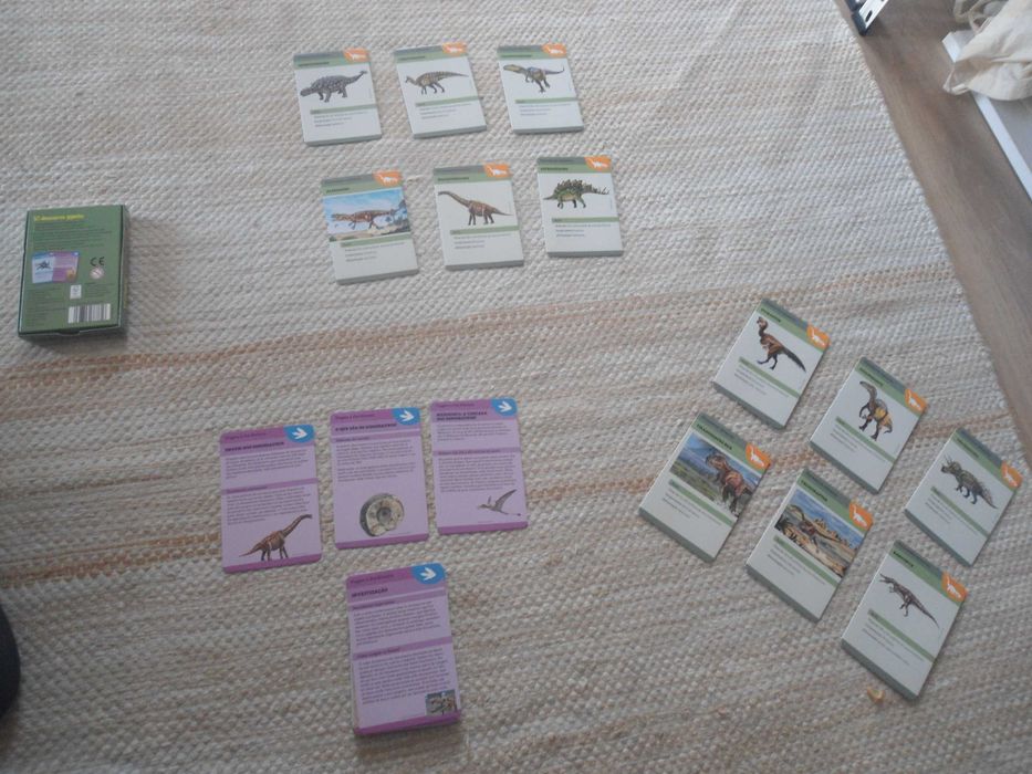 Caixa com cartões de 50 dinossauros gigantes