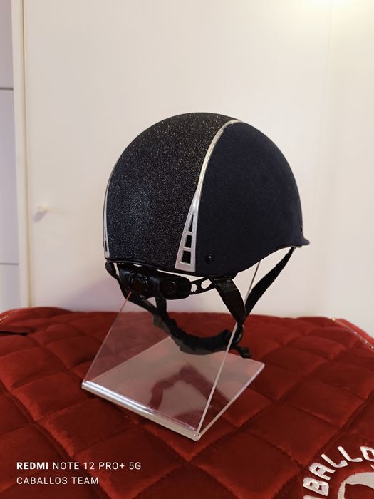 57;58;59Kask jeździecki HKM Graz granatowy brokat