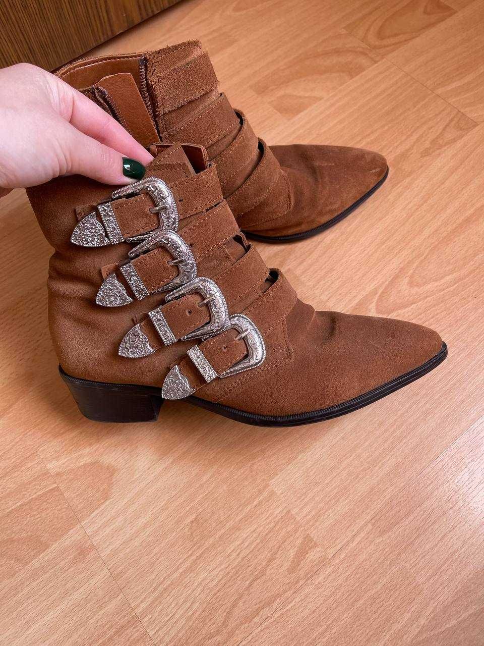 Козаки Zara, ботинки черевики чоботи кожание сапоги